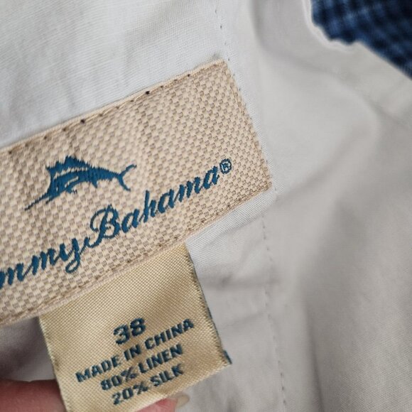Tommy Bahama Linen Silk Shorts Mens 38 Checkered Chino Summer Mid‎ Rise 40x11 - Picture 7 of 15